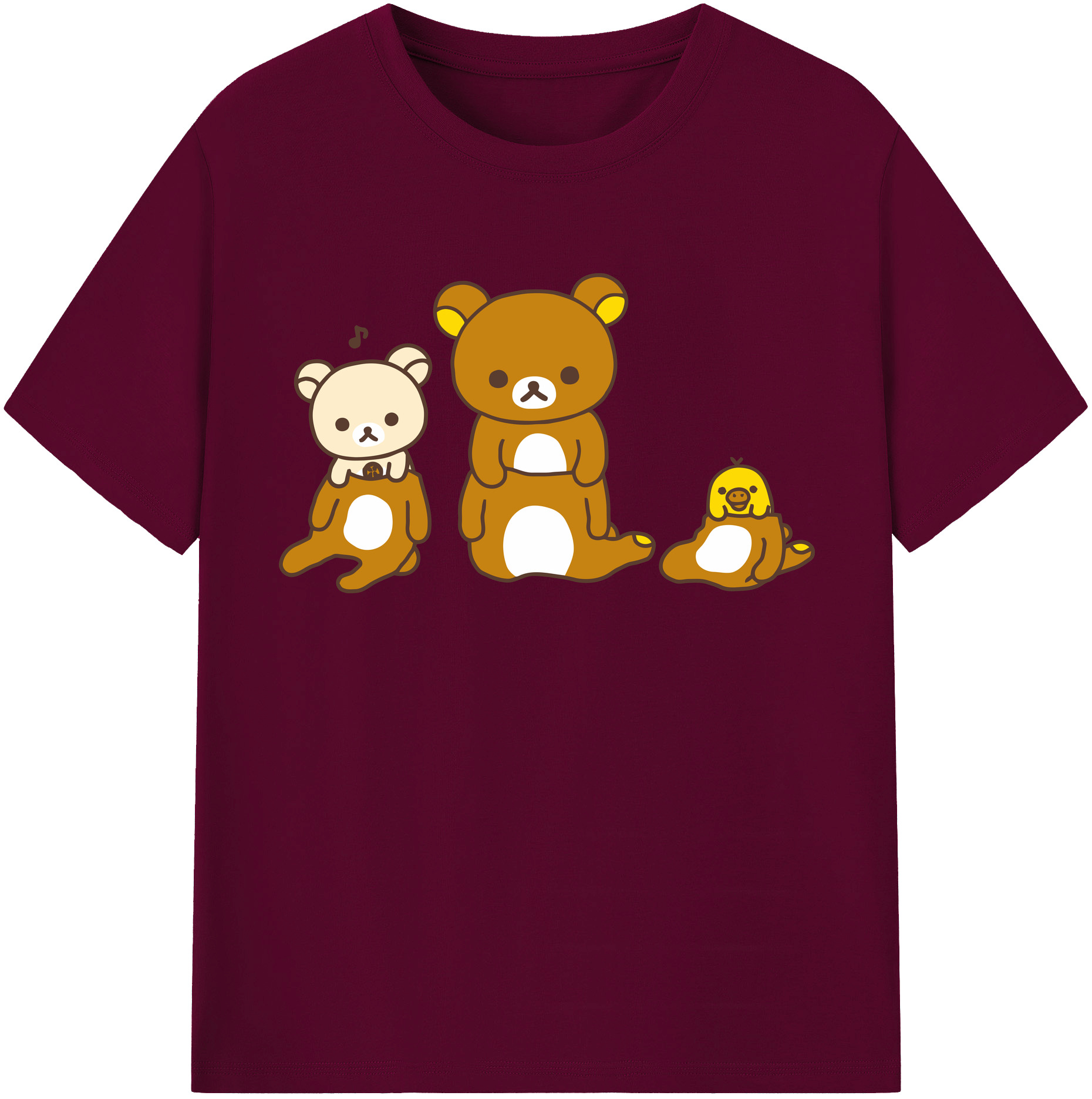 （画像用） リラックマ リラックマ キイロイトリ Rilakkuma Korilakkuma Kiiroitori レディースカジュアルプリントTシャツ（綿100％）